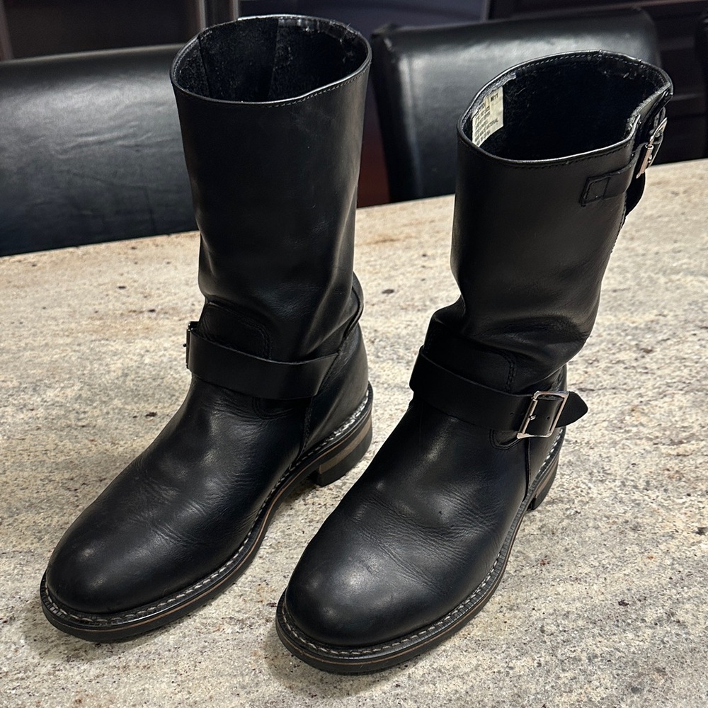 Mason Black Leather Engineer Boot - image 1